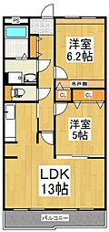 GraceGarden 2LDKの間取図画像