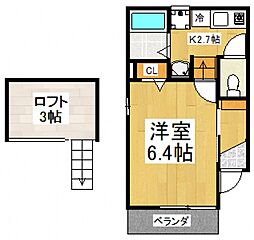 セレアドニス 1Kの間取図画像