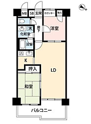 ダイアパレス湯河原グランヒルズ一番館 2LDKの間取図画像