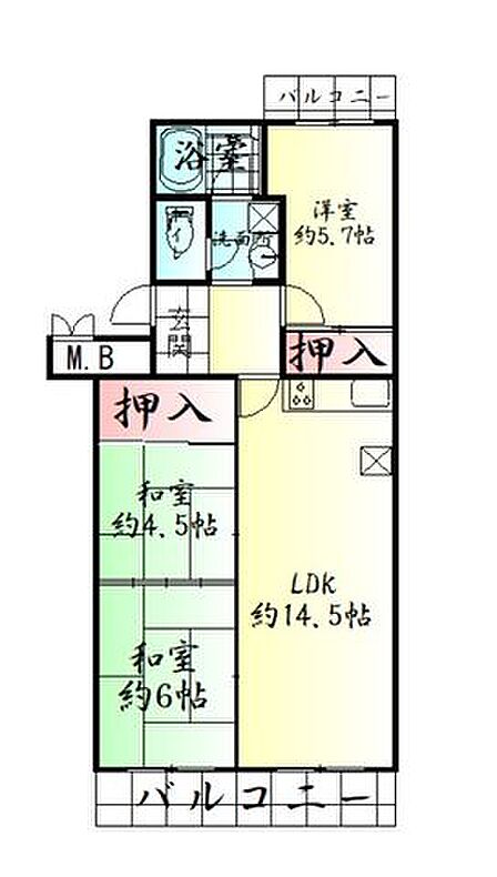 3LDK 間取り