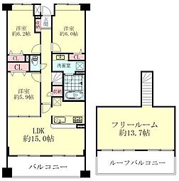 ネオステージ南仙台 3LDKの間取図画像