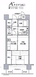 コーシャハイツ川口 2Kの間取図画像