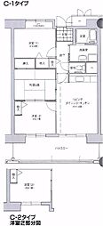 コーシャハイツ中野 3LDKの間取図画像