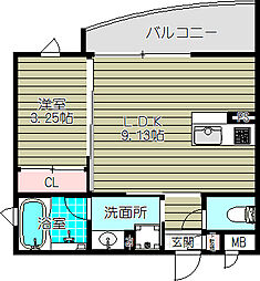 Villa豊郷 1LDKの間取図画像