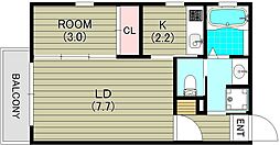 GLANZ 1LDKの間取図画像