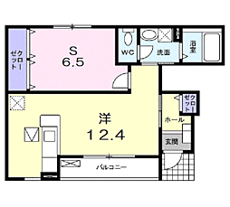 ヴィコロ　フォンド　カーサ 1階ワンルームの間取り