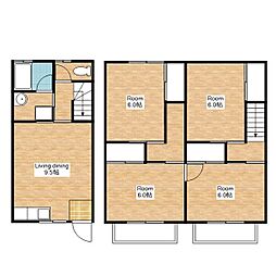 エンゼルハイツ 1階4LDKの間取り