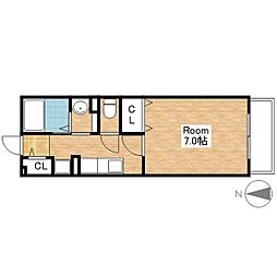 クレイドル.ケイ. 1Kの間取図画像