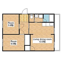 LOCOone 2LDKの間取図画像