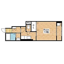 インペリアル3 1Kの間取図画像