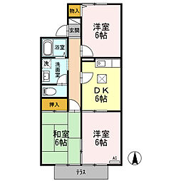 フローラ 3DKの間取図画像