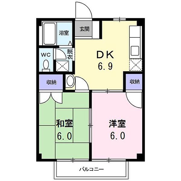 ニューシティサワハタ 104｜茨城県日立市大久保町２丁目(賃貸アパート2DK・1階・40.04㎡)の写真 その2