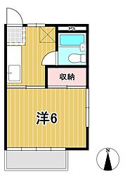 コーポホソダ 1Kの間取図画像