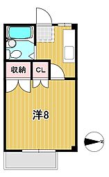 グリーンハイツ 1Kの間取図画像