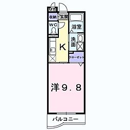 メゾン・グラッシュ3 1Kの間取図画像