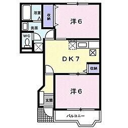 プリマヴェーラ 2DKの間取図画像