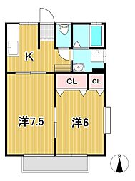 プルミエール・F 2Kの間取図画像