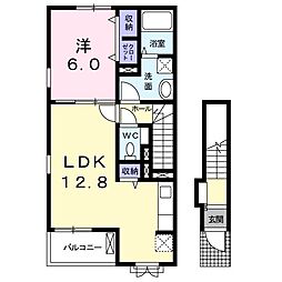 フィルヴェール1 1LDKの間取図画像