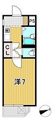 スカイハイツ諏訪 1Kの間取図画像