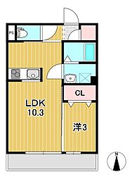 ミライナ 1LDKの間取図画像
