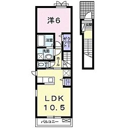 コッティ1037 1LDKの間取図画像