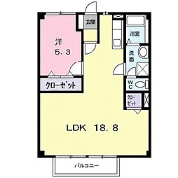 ヴィラマローネ 1LDKの間取図画像