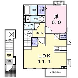 ロイファロ 1LDKの間取図画像