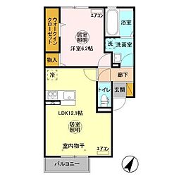 グリフィンドールC 1LDKの間取図画像