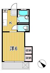 久下谷アパート 1Kの間取図画像