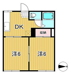 エステートピア 2DKの間取図画像