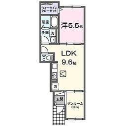 ヴィアラッテア 1LDKの間取図画像