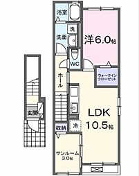 ヴィアラッテア 1LDKの間取図画像