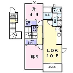 シーサイドルヴァーン 2LDKの間取図画像
