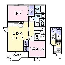 シーサイドオリゾン 2LDKの間取図画像