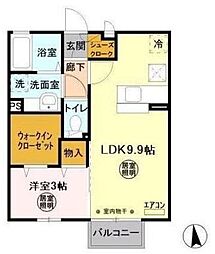 サニーテラス2 1LDKの間取図画像