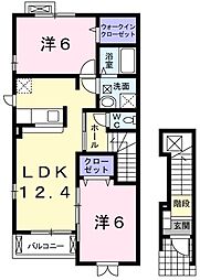 パティオ・スカイ6 2LDKの間取図画像