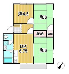 メゾンしずか 3DKの間取図画像