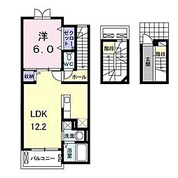 カーサドマーニ 1LDKの間取図画像