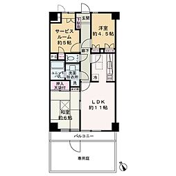 鶴ヶ峰ダイヤモンドマンション 2SLDKの間取図画像