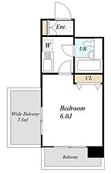 イルヴィアーレ青砥 6階1Kの間取り