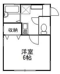 三ツ沢東町アパート 1Kの間取図画像