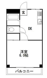 ファインスクエアナカダ 1DKの間取図画像