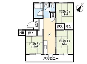 URわし宮 0-02-0010-0305 ｜ 埼玉県久喜市上内（賃貸マンション3K・3階・48.64㎡） その2