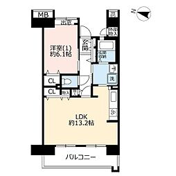 UR都市機構コンフォール松原3号棟 1LDKの間取図画像