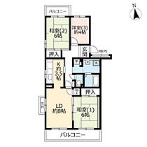 UR西上尾第二－2 0-03-0018-0408 ｜ 埼玉県上尾市小敷谷（賃貸マンション3LDK・4階・72.48㎡） その2