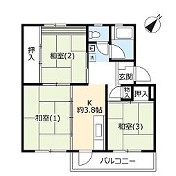 UR都市機構西上尾第一団地2-36 3Kの間取図画像