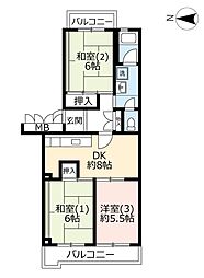 UR都市機構アーバンハイツ南前川 3DKの間取図画像