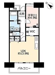UR都市機構コンフォール霞ケ丘6号棟 1LDKの間取図画像