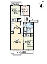 URかわつるグリーンタウン新鶴 0004-0502 ｜ 埼玉県鶴ヶ島市南町2丁目（賃貸マンション3LDK・5階・80.55㎡） その2