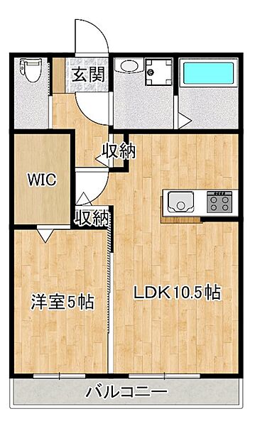 filo 201｜福岡県朝倉郡筑前町原地蔵(賃貸アパート1LDK・1階・40.04㎡)の写真 その2